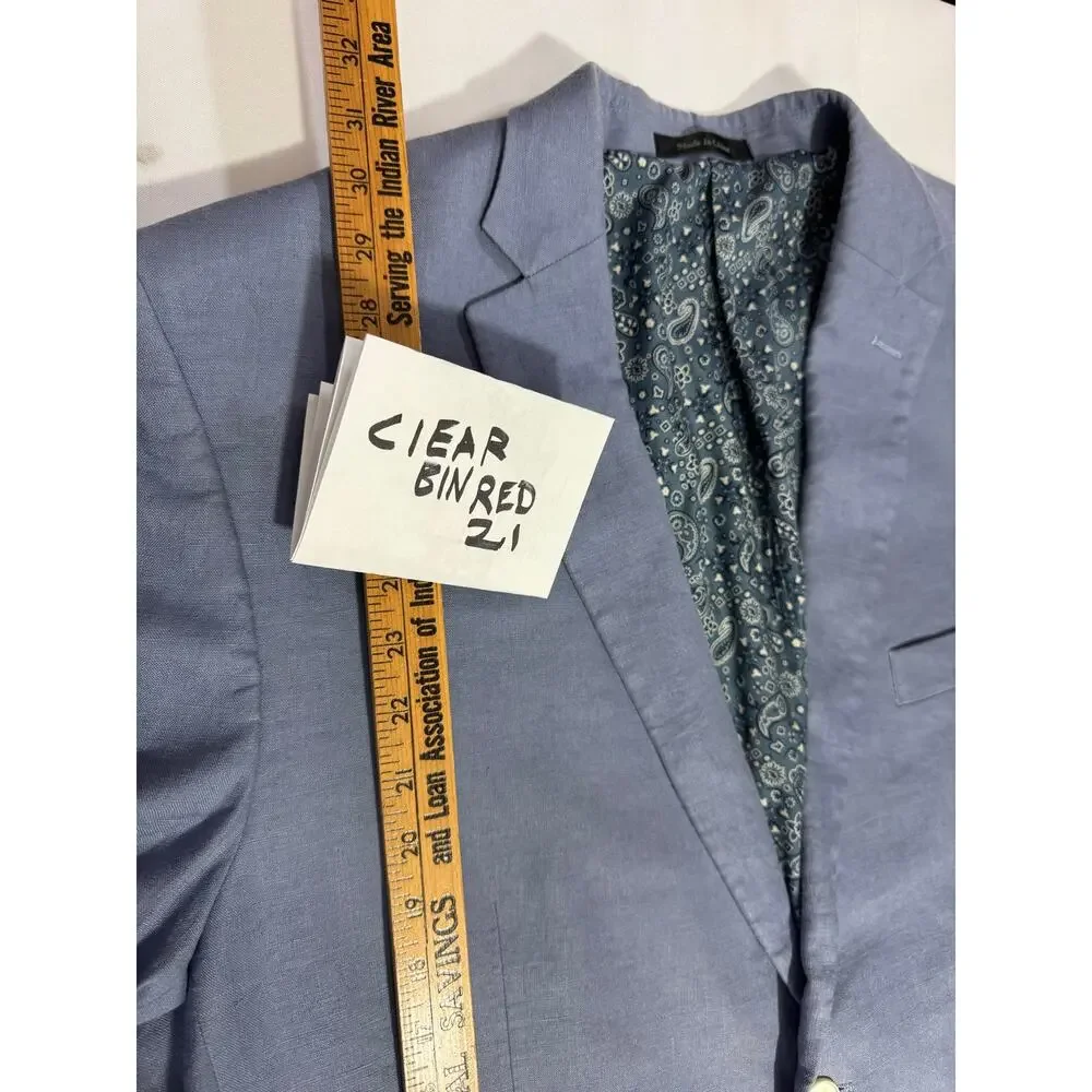 Polo Ralph Lauren Blue Linen Blazer Sport Coat - Men's Size 46R
